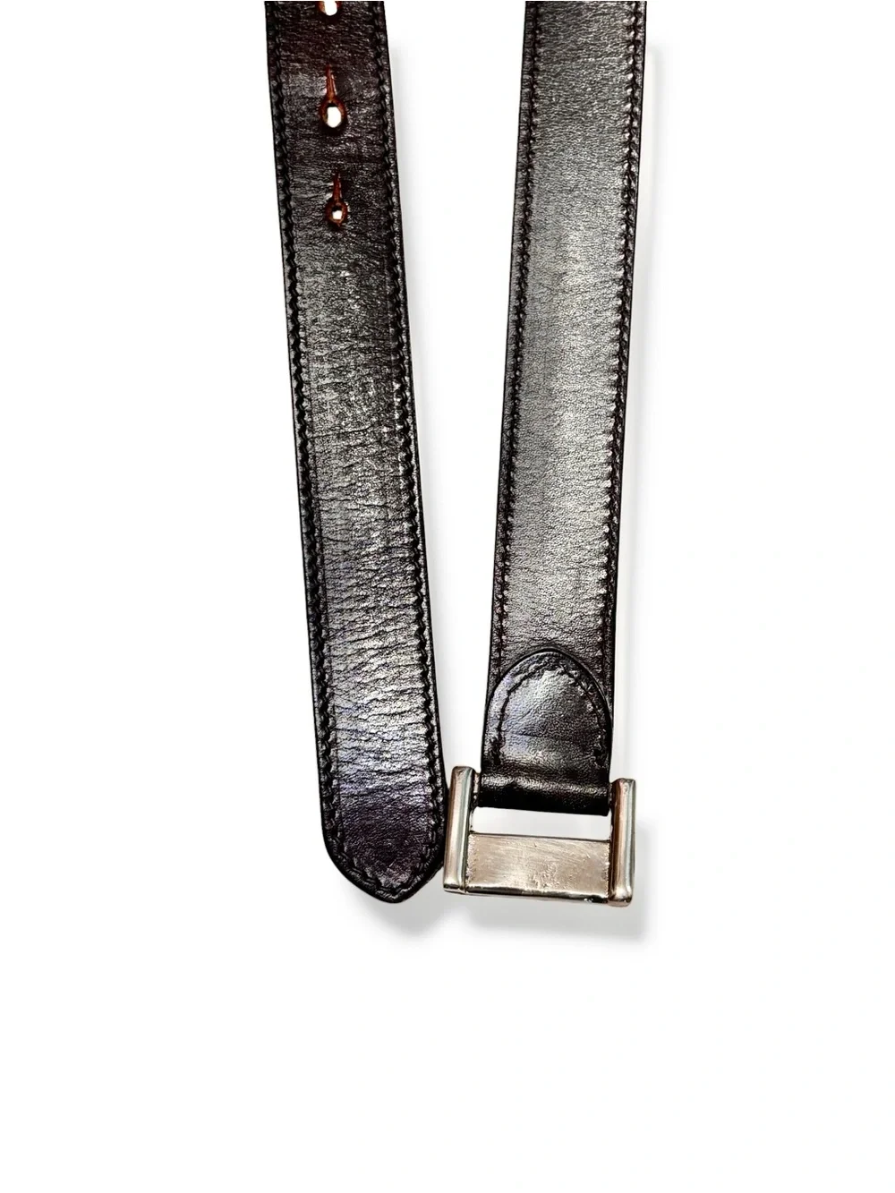 GIANNI VERSACE Dark Brown Minimalist Stud Belt Size 40 VINTAGE 90s